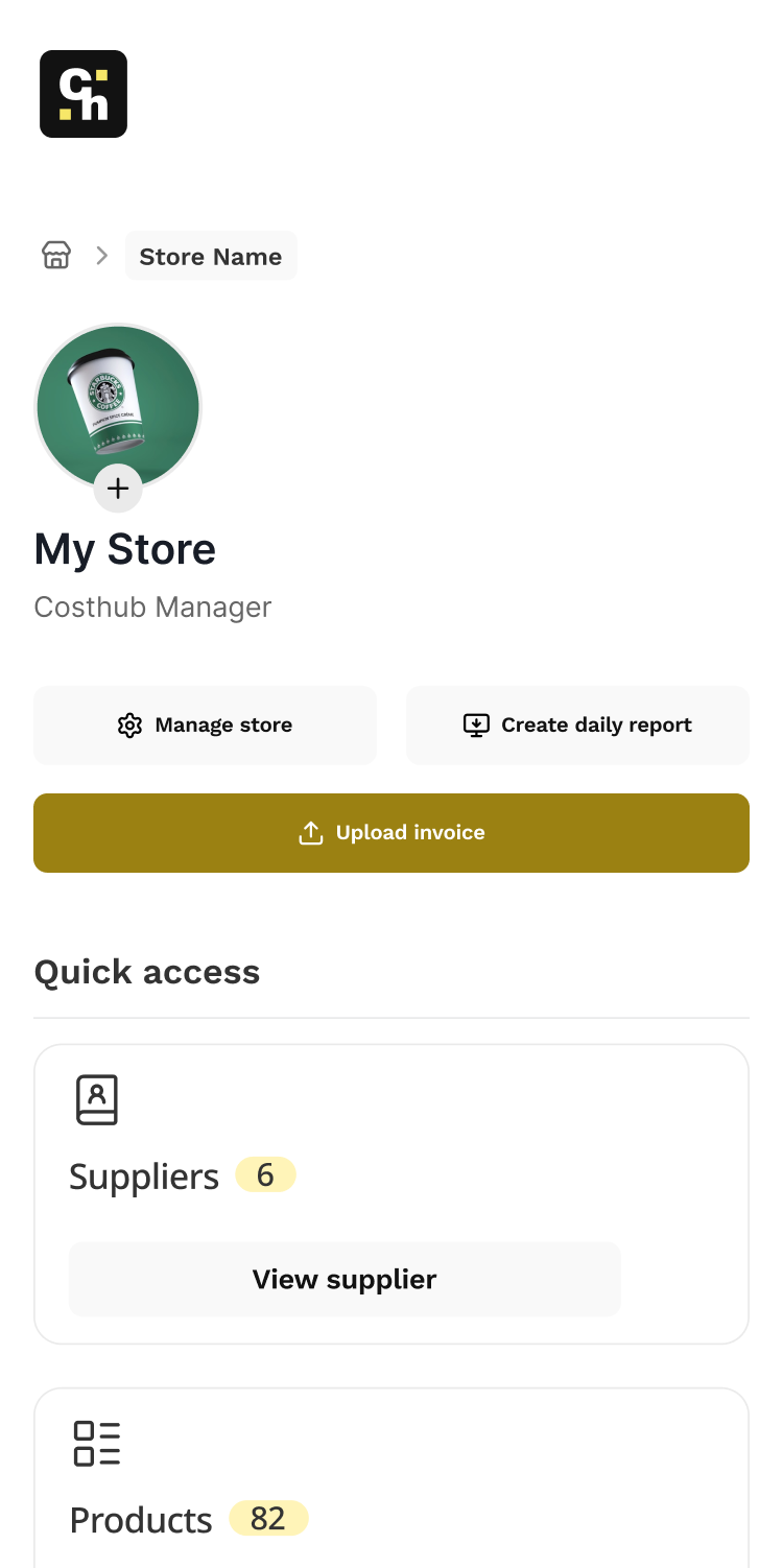 CostHub Dashboard Preview